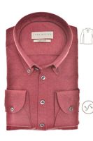 John Miller Tailored Fit Poloshirt lange mouw rood, Effen