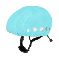 regenhoes fietshelm polyester turquoise maat S
