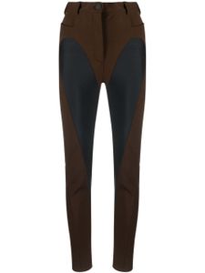 Mugler pantalon skinny à taille haute - Marron