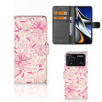 Xiaomi Poco X4 Pro 5G Hoesje Pink Flowers - thumbnail