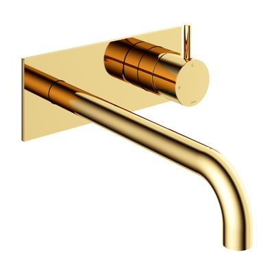 Hotbath Cobber 2-gats inbouw wastafelkraan 25cm met plaat gepolijst messing PVD Hotbath Cobber 2-gats inbouw wastafelkraan 25cm met plaat gepolijst messing PVD