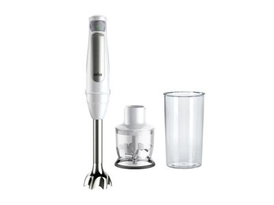 Braun MQ7020 WH Staafmixer 1000 W BPA-vrij, Traploze snelheidsinstelling, Met mixbeker Wit, Zilver