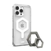 URBAN ARMOR GEAR Bundel Plyo MS Case / Magnetische Ring compatibel met Apple iPhone 16 Pro Max (Draadloos / Magnetisch opladen compatibel, case incl. band) ijs / wit (titanium)