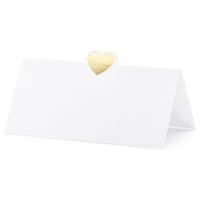 Naamkaartjes/plaatskaartjes Elegant - Bruiloft - wit/goud - 10x stuks - 10 x 5 cm