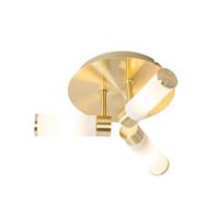 QAZQA Moderne badkamer plafondlamp messing 3-lichts IP44 - Bath - thumbnail