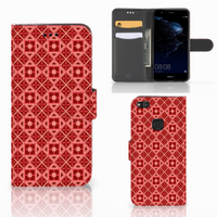 Huawei P10 Lite Telefoon Hoesje Batik Rood - thumbnail