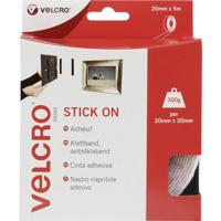 VELCRO® VEL-EC60216 Klittenband Om vast te plakken Haak- en lusdeel (l x b) 5000 mm x 20 mm Wit 5 m