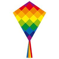 Regenboog vlieger gekleurd 58 x 70 cm - Kindervlieger - Vliegeren   -