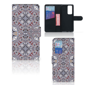 OPPO Find X3 Neo 5G Bookcase Flower Tiles