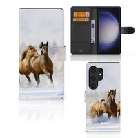 Samsung Galaxy S24 Ultra Telefoonhoesje met Pasjes Paarden - thumbnail