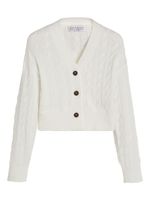 Brunello Cucinelli Kids cardigan en maille torsadée - Blanc