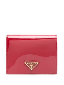 Prada portefeuille en cuir à fini verni - Rouge