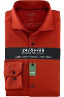 OLYMP Level Five 24/Seven Dynamic Flex Body Fit Jersey shirt rood, Effen - thumbnail