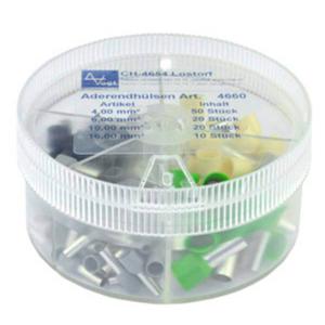 Vogt Verbindungstechnik 737047 Assortiment adereindhulzen 4 mm², 6 mm², 10 mm², 16 mm² Deels geïsoleerd Grijs, Zwart, Ivoor, Groen 100 stuk(s)