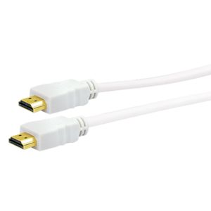 Schwaiger HDM0150042 HDMI-kabel HDMI Aansluitkabel HDMI-A-stekker, HDMI-A-stekker 1.50 m Wit 4K UHD, Vergulde steekcontacten