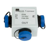 Artecta IP68 splitter (4-pins IP68 male ingang en 2 4-pins IP68 female uitgangen)