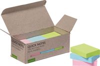 Q-CONNECT Quick Notes Recycled pastel, ft 38 x 51 mm, 100 vel, doos van 12 stuks in geassorteerde kleuren