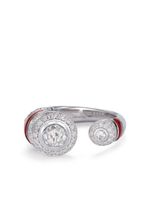 David Morris bague en or blanc 18ct pavée de diamants - Argent - thumbnail