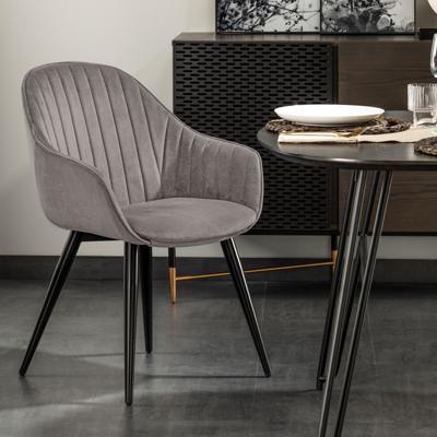 Kave Home Eetkamerstoel 'Fabia' Velvet, kleur Grijs