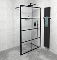 Gelco Cure Black inloopdouche 140x200cm 8mm glas anti-kalk - thumbnail