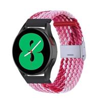 By Qubix - Compatible met Garmin Forerunner 255 - Braided nylon bandje - Roze gemêleerd - Compatible Garmin bandje - Bandbreedte: 22mm