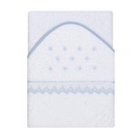 Interbaby Badcape Stippen Junior 100 Cm Katoen Wit/blauw
