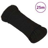 Werktouw 3 mm 25 m polyester zwart - thumbnail