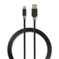 Kabel USB 2.0 | A male - Mini 5-pins male | 2,0 m | Antraciet