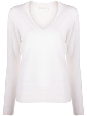 P.A.R.O.S.H. Fijngebreide trui met V-hals - Wit