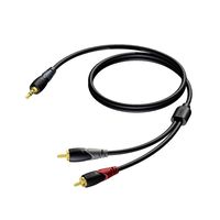 Procab CLA711/1,5 verloopkabel 1x Mini-jack naar 2x RCA 150cm - thumbnail