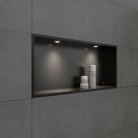 Inbouwnis BWS Alfie 30x60 cm Met LED Verlichting Mat Zwart Boss & Wessing