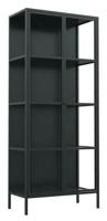 Bendt Vitrinekast Lua zwart metaal, 80 x 160cm