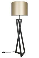 Ztahl design vloerlamp Calitri zwart rvs - incl. kap Monaco powder
