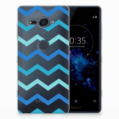 Sony Xperia XZ2 Compact TPU bumper Zigzag Blauw