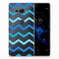 Sony Xperia XZ2 Compact TPU bumper Zigzag Blauw