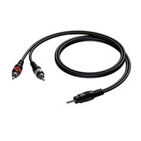 Procab CAB711/5 Verloopkabel 1x Mini-jack naar 2x RCA 5m - thumbnail