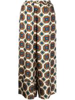 Pierre-Louis Mascia pantalon en soie à imprimé géométrique - Tons neutres