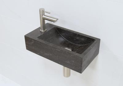 Lambini Designs Recto links natuursteen fonteinset met RVS kraan en toebehoren Lambini Designs Recto links natuursteen fonteinset met RVS kraan en toebehoren