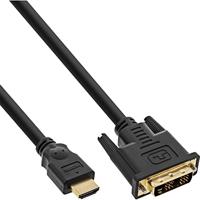 InLine 17664P HDMI-DVI-kabel, vergulde contacten, HDMI-stekker naar DVI 18+1 stekker, 1,5 m