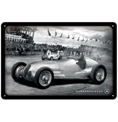 Mercedes-Benz Silver Arrow Racing Reliëf Metalen Bord 20 x 30 cm
