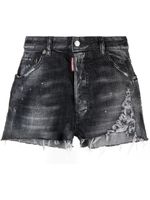 DSQUARED2 short en jean à effet usé - Noir