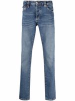 Philipp Plein jean slim à plaque logo - Bleu