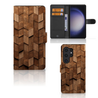 Book Style Case voor Samsung Galaxy S24 Ultra Wooden Cubes