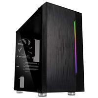 KOLINK Inspire K6 PC-behuizing voor gamers, micro ATX, toren, leeg, met ventilator, pc-behuizing van gehard glas, kleine toren-pc, led, RGB PC Case (zwart)