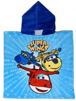 Super Wings badponcho blauw junior 50 x 100 cm