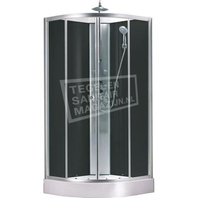 Wiesbaden Jupiter Complete Douchecabine 90x90x225 cm Aluminium Mat 5 mm Glas Wiesbaden Jupiter Complete Douchecabine 90x90x225 cm Aluminium Mat 5 mm Glas