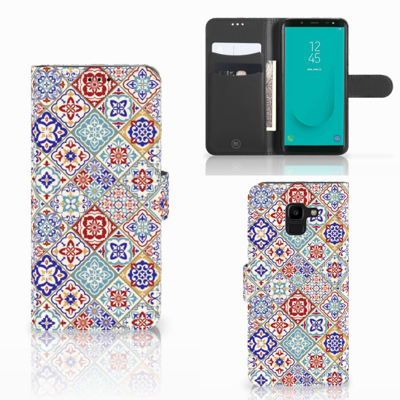 Samsung Galaxy J6 2018 Bookcase Tiles Color Samsung Galaxy J6 2018 Bookcase Tiles Color