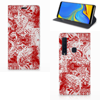 Mobiel BookCase Samsung Galaxy A9 (2018) Angel Skull Rood