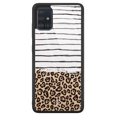 Samsung Galaxy A71 glazen hardcase - Leopard lines