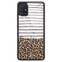 Samsung Galaxy A71 glazen hardcase - Leopard lines